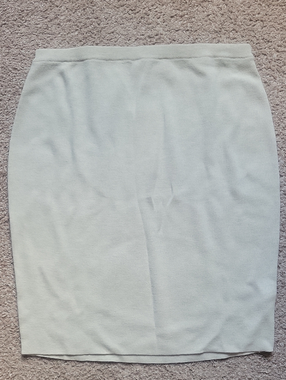 Eileen Fisher Beige Color Knit Pencil Skirt 100%Wool
